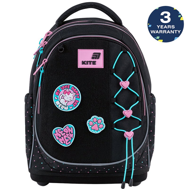 Ghiozdan școlar ortopedic Kite Pretty Kitty pentru fete cu petice