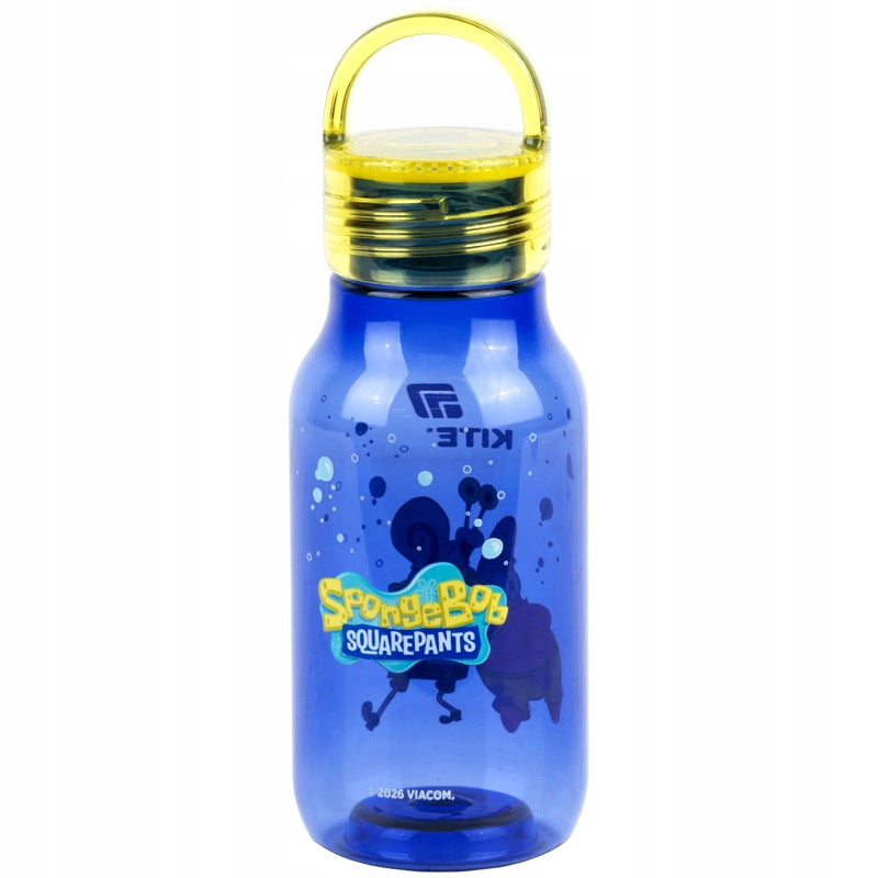 Widok z tyłu niebieskiej butelki tritanowej Kite SpongeBob 430 ml