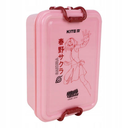 Zamknięty lunchbox NR23-175 Naruto óżowy z nadrukiem, pojemnik na śniadanie dla dzieci Kite