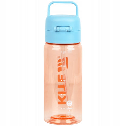 Bidon na wodę tritan 600 ml ze słomką pomarańczowy Kite