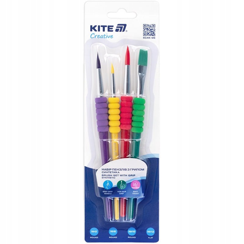 Pędzle malarskie artystyczne zestaw 4 sztuk Kite