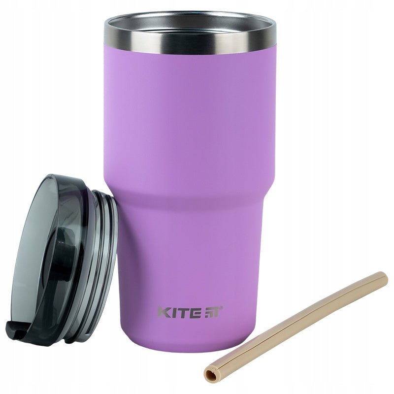 Kubek termiczny Kite 600 ml ze słomką na kawę i herbatę