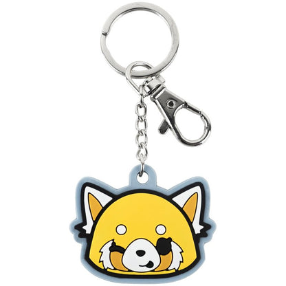 Gumowy brelok zawieszka 3D Kite Aggretsuko z karabińczykiem.