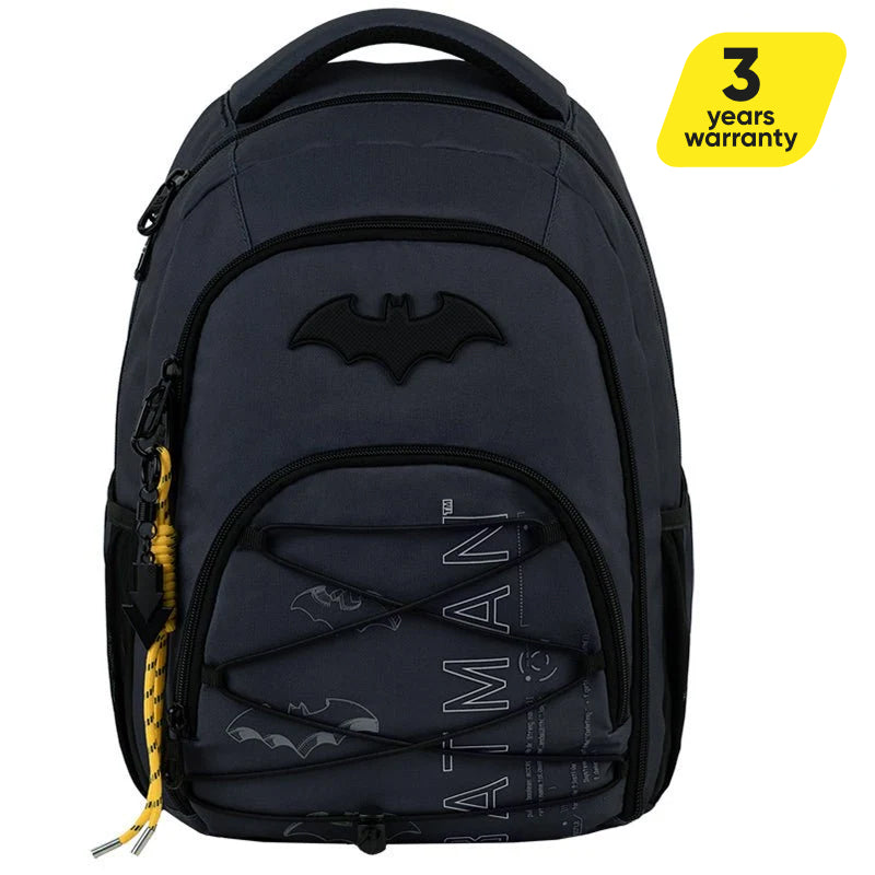 Rucsac școlar ortopedic Kite DC Batman gri pentru băieți, strălucitor