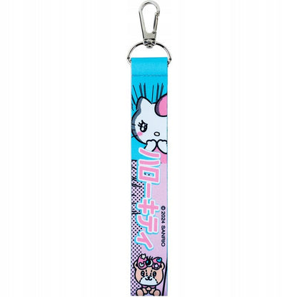 Tekstylna zawieszka Hello Kitty z karabińczykiem widok z przodu