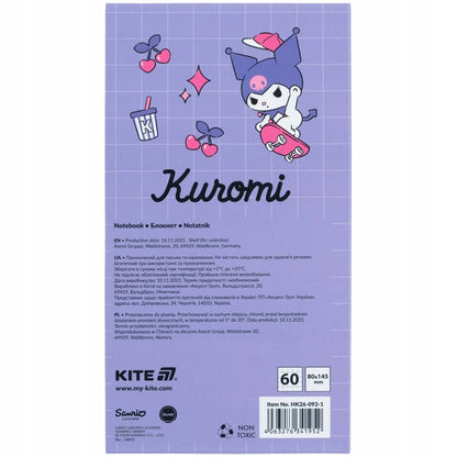 Notatnik magnetyczny Kite Kuromi w poręcznym formacie.