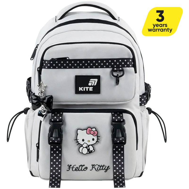 Rucsac școlar ortopedic Kite Hello Kitty pentru fete, cu breloc