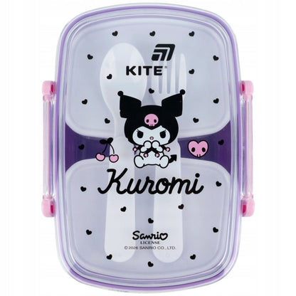 Lunchbox Kite Kuromi z wyposażeniem przystosowany do mycia w zmywarce.