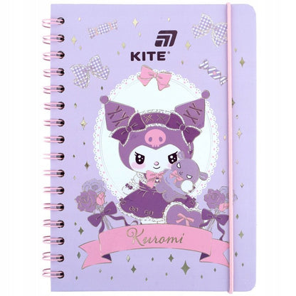 Notatnik na spirali Kite Kuromi A5 w twardej oprawie.