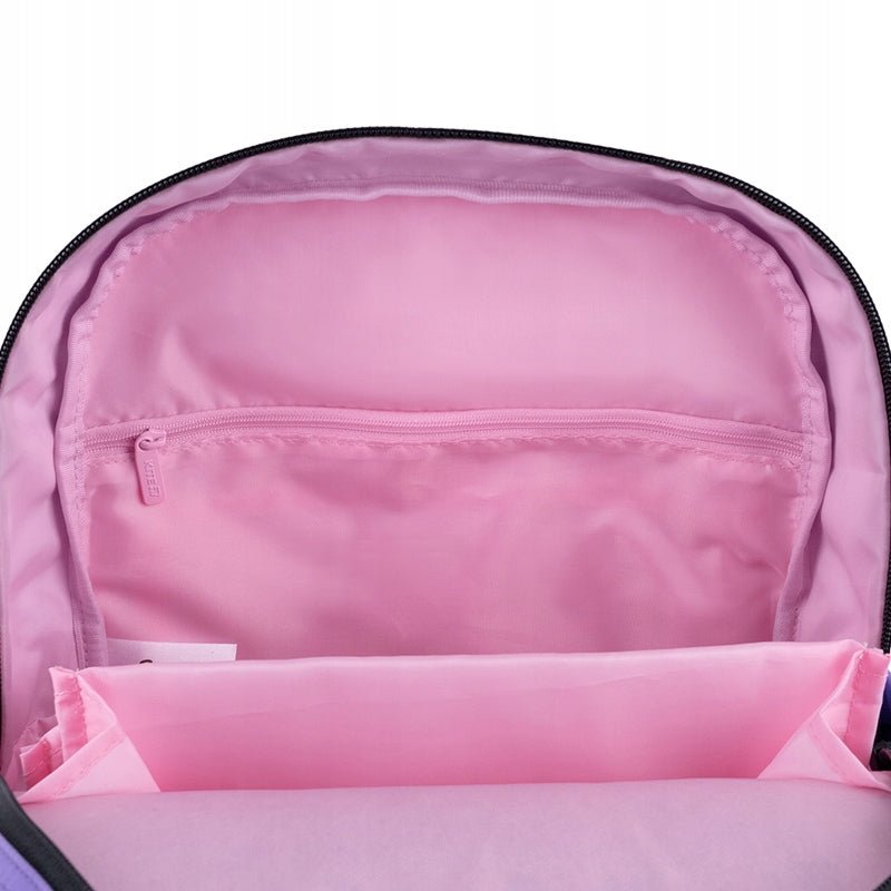 Wnętrze plecaka Kite Kuromi z przegródkami i organizerem