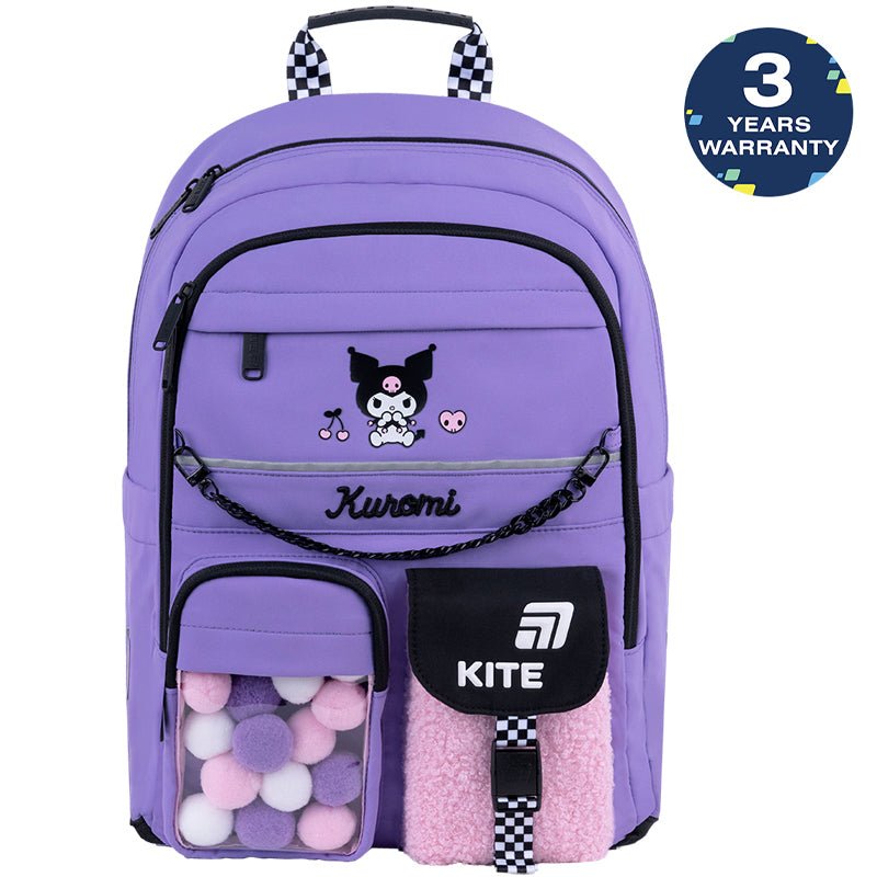 Rucsac școlar ortopedic pentru fete clasele 1-6, violet, Kite Kuromi