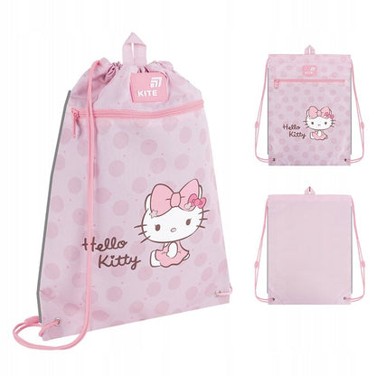 Różowy worek gimnastyczny Kite z grafiką Hello Kitty.