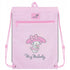 Zbliżenie na przednią kieszonkę z zamkiem w modelu My Melody HK26-601M-8.