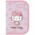 Front różowego piórnika z wypukłym nadrukiem 3D przedstawiającym Hello Kitty.