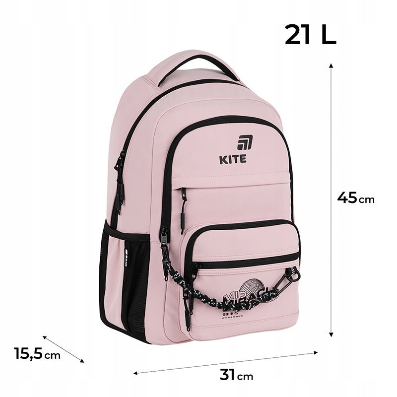 Infografika z wymiarami i funkcjami modelu rozmiaru L.