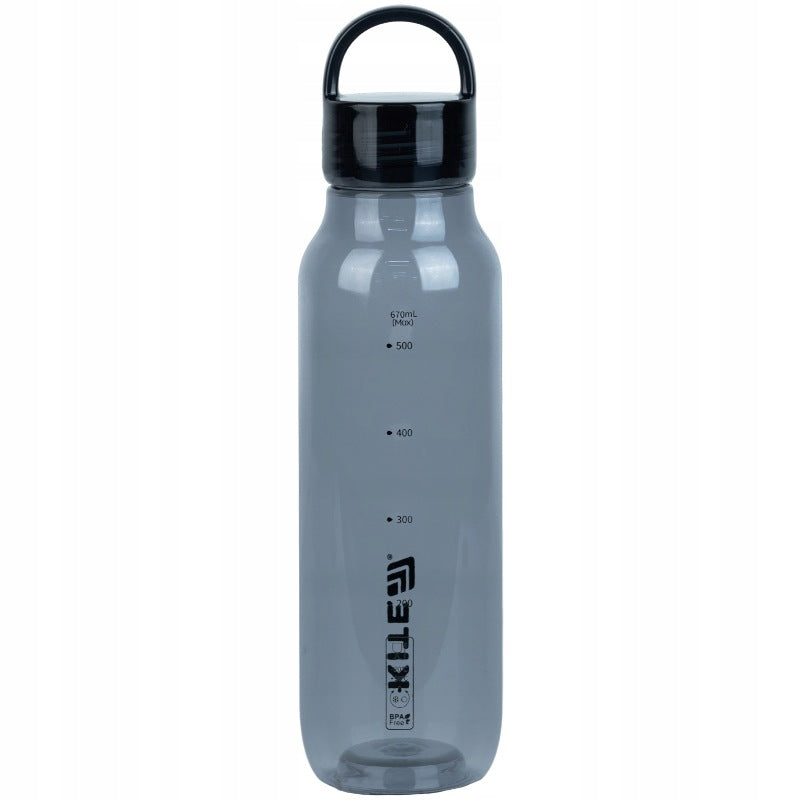 Widok z tyłu szarej butelki tritanowej Kite 670 ml