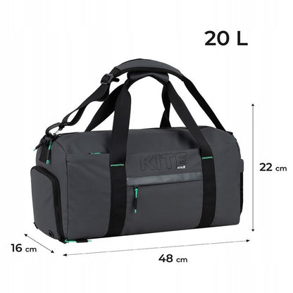 Infografika przedstawiająca wymiary torby sportowej Kite dla wzrostu powyżej 130 cm.