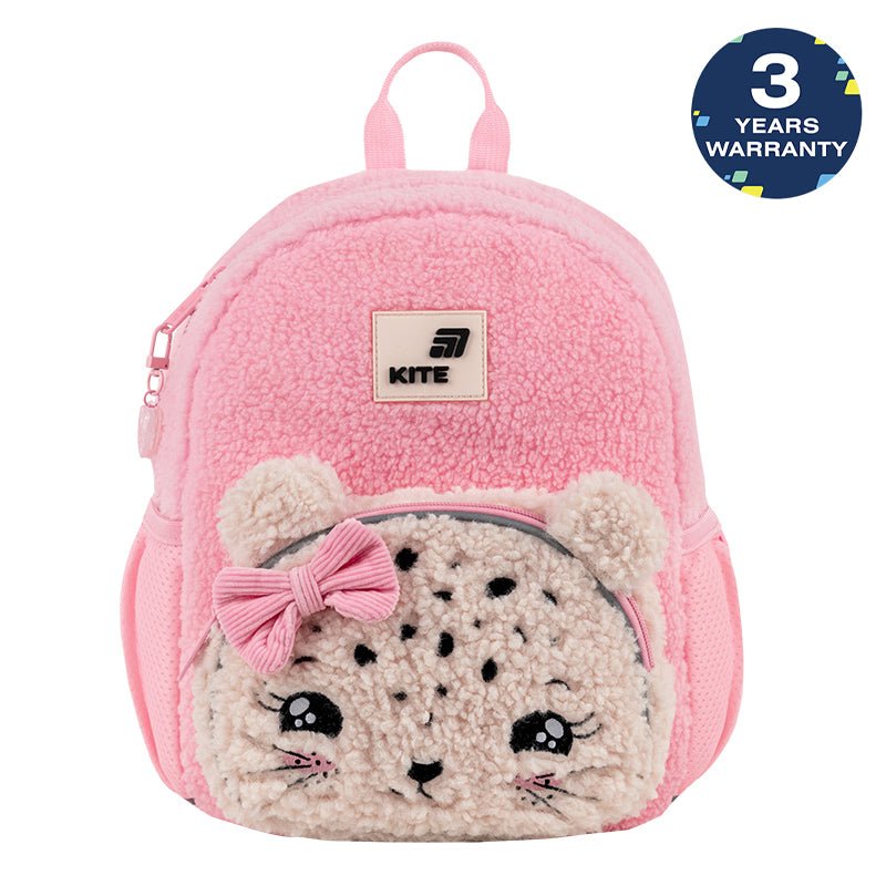 Kite Kids Rucsac preșcolar roz de pluș cu urechi pentru fete, model Pretty Kitty