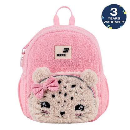 Kite Kids Rucsac preșcolar roz de pluș cu urechi pentru fete, model Pretty Kitty