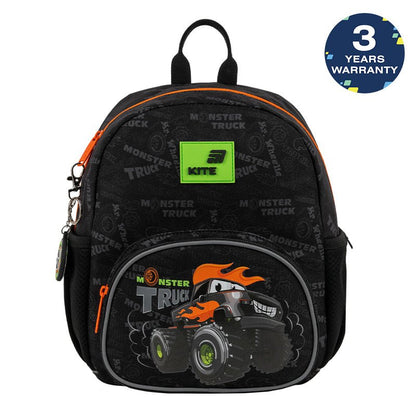 Rucsac Kite Kids Monster Truck Preșcolar Negru pentru Băieți cu Breloc pentru Grădiniță