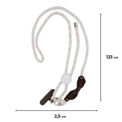 Wymiary beżowego paska do telefonu Kite 123 cm długości i 2,5 cm szerokości