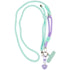 Turkusowy pleciony pasek na szyję do telefonu Kite crossbody z zawieszką