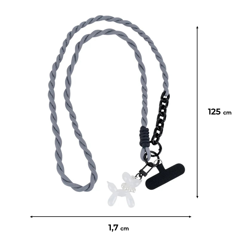 Rysunek wymiarowy paska do telefonu Kite o długości 125 cm i szerokości 1,7 cm