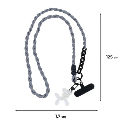 Rysunek wymiarowy paska do telefonu Kite o długości 125 cm i szerokości 1,7 cm