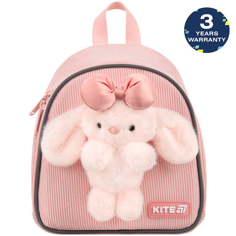Ghiozdan preșcolar Kite Pink Bunny pentru fete, catifea roz