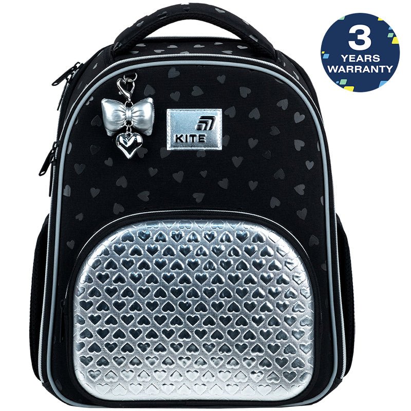 Tornister szkolny ortopedyczny dla 6–12 lat Kite Black&Silver
