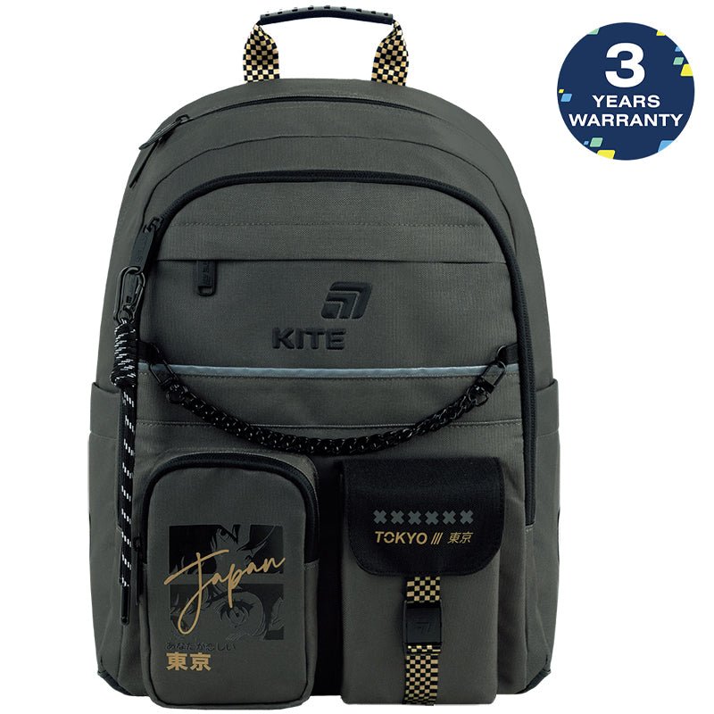 Rucsac ortopedic gri pentru băieți în stil kawaii Kite Tokyo Vibe