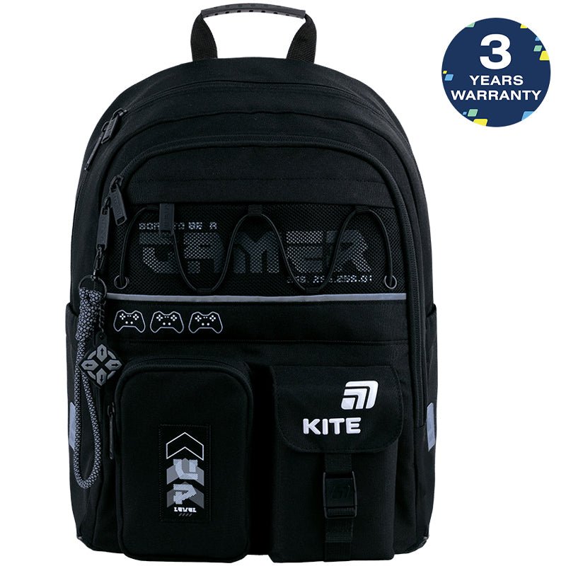 Rucsac școlar ortopedic Kite Gamer, negru, pentru băieți, 6-12 ani