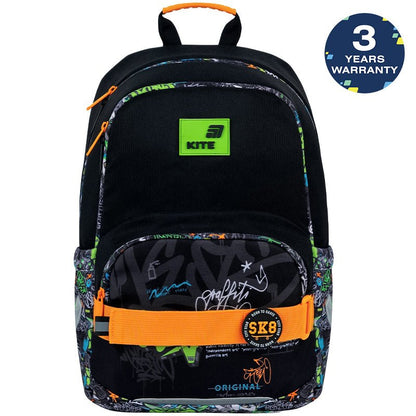 Rucsac școlar ortopedic Kite Street Style pentru băieți cu petice