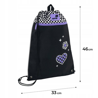 Wymiary 46x33 cm worka Kite na obuwie i strój — infografika.