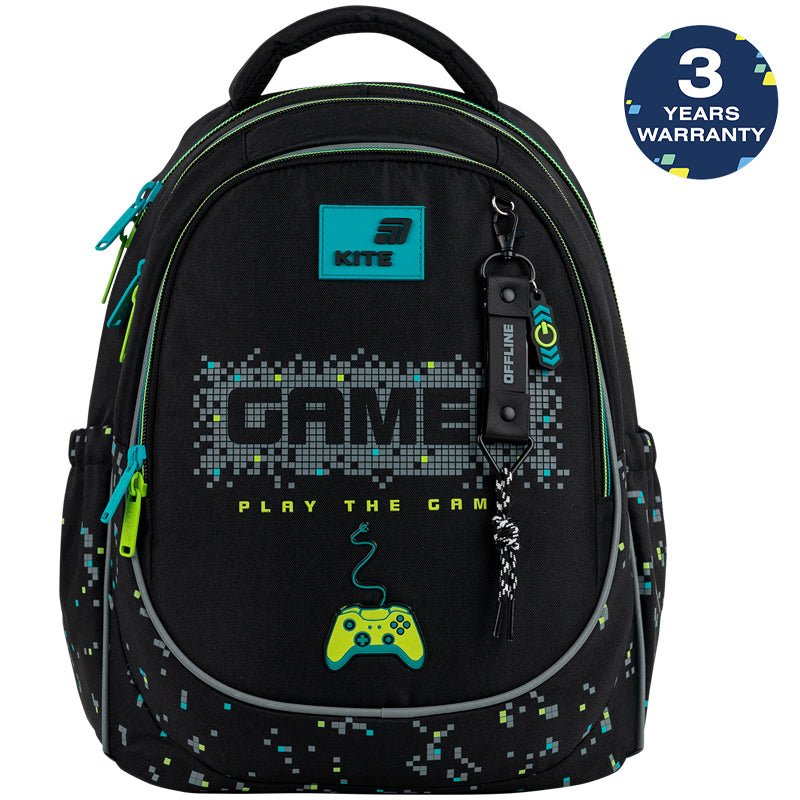 Rucsac școlar ortopedic ușor pentru băieți, negru, pentru școală, Play the Game Kite