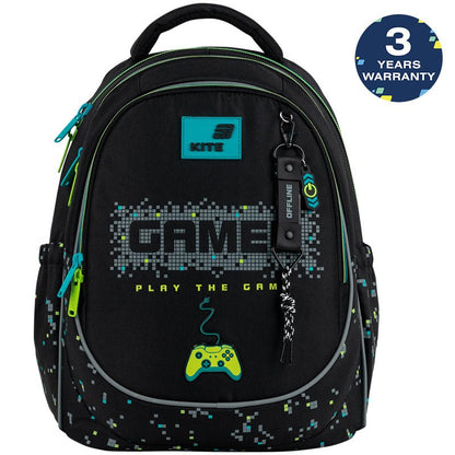 Rucsac școlar ortopedic ușor pentru băieți, negru, pentru școală, Play the Game Kite
