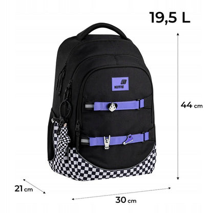 Infografika z dokładnymi wymiarami plecaka rozmiaru L, wagą 1210 g oraz schematem działania technologii Anti Gravity System.