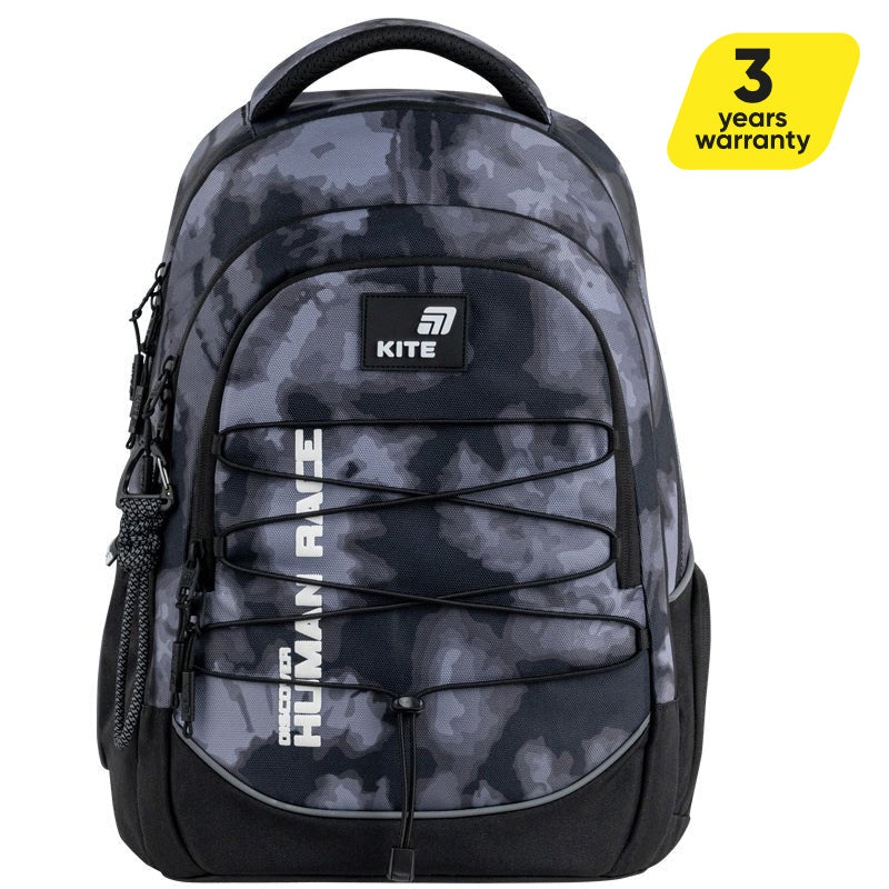 Rucsac școlar Kite Discover AGS gri pentru băieți 9-12 ani cu suport pentru skateboard