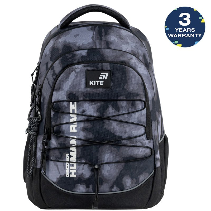Rucsac școlar Kite Discover AGS gri pentru băieți 9-12 ani cu suport pentru skateboard