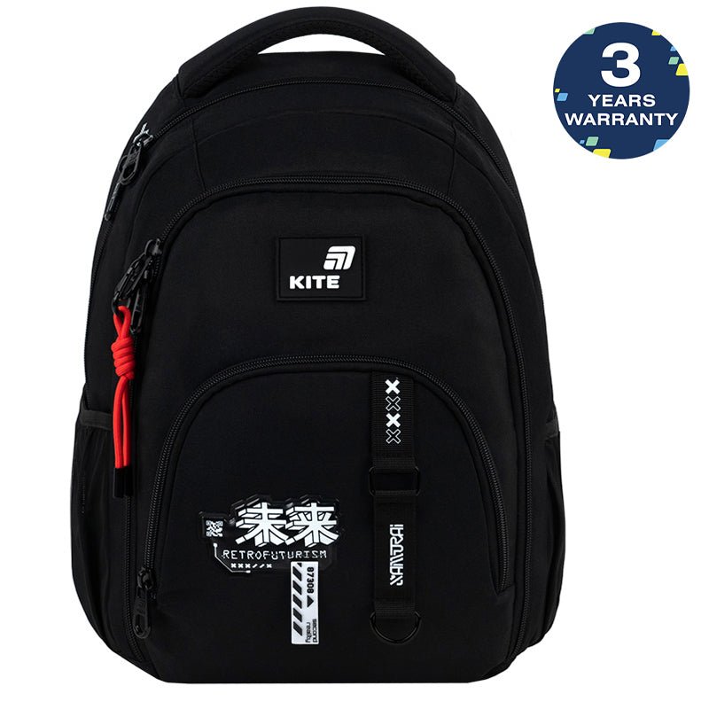 Rucsac școlar ortopedic Kite Anime Boy pentru băieți, negru, cu mai multe compartimente