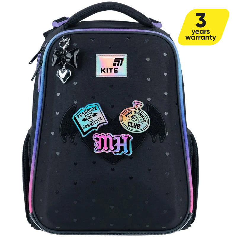 Ghiozdan ortopedic pentru fete, clasele I-IV, cu petice Monster High Kite