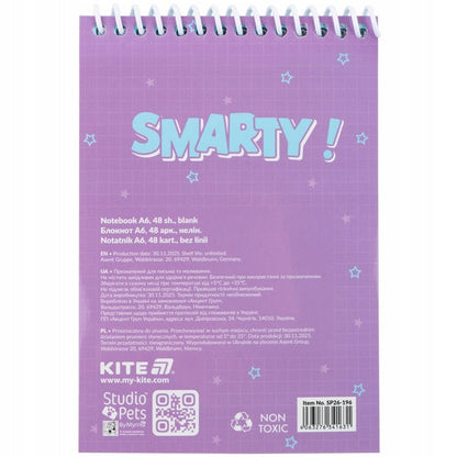 Notes Studio Pets Kite – widok na tył okładki z plastikową spiralą.