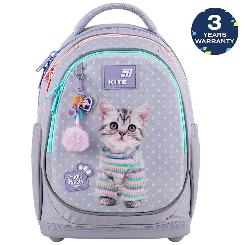 Ghiozdan școlar ortopedic Studio Pets Kite pentru fete cu pisicuță