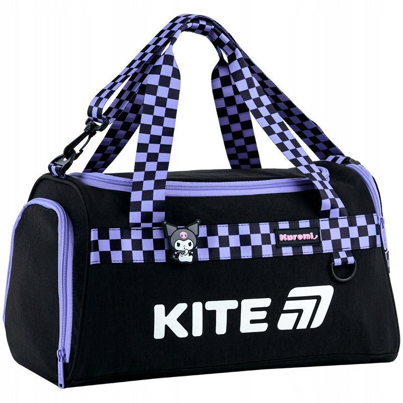 Torba czarna sportowa Kuromi Kite dla dziewczynek na WF