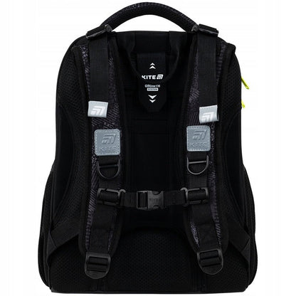 Szkolny tornister Kite K25-531M-4 z trwałym korpusem i stylowym designem, w komplecie z portfelem na karabińczyku.