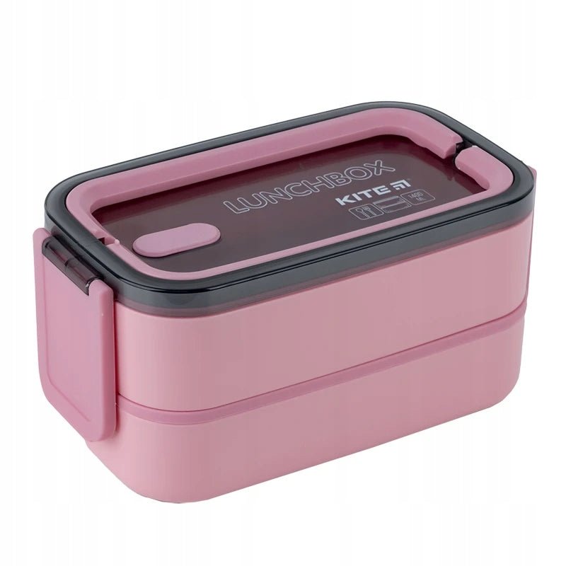 Zamknięty lunchbox Kite K23-183-3 różowy, pojemnik na śniadanie z klamrami do szkoły