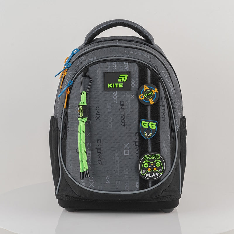 Rucsac școlar ortopedic Kite Good Game pentru băieți cu petice