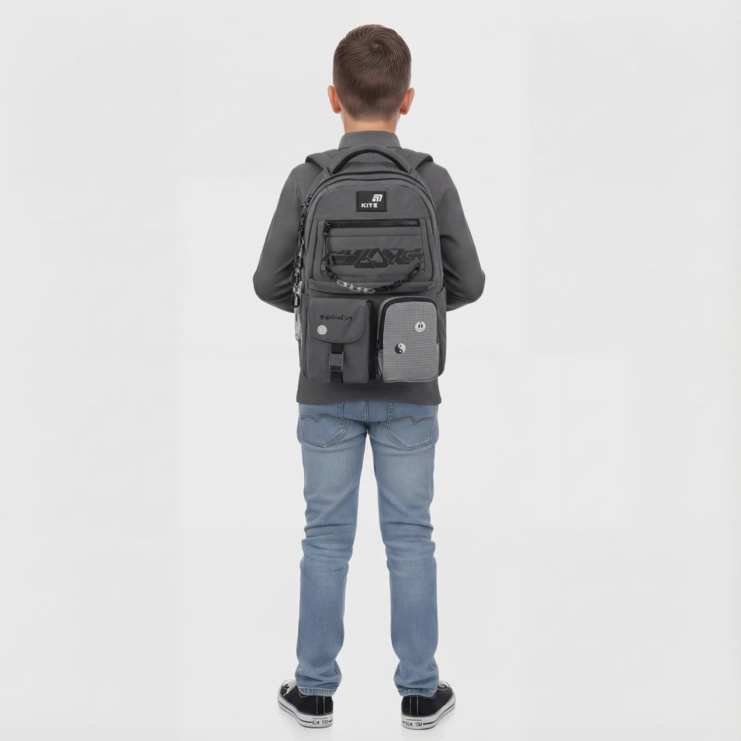Rucsac școlar Kite Swarm pentru băieți cu vârste cuprinse între 9 și 12 ani, cu buzunare multiple