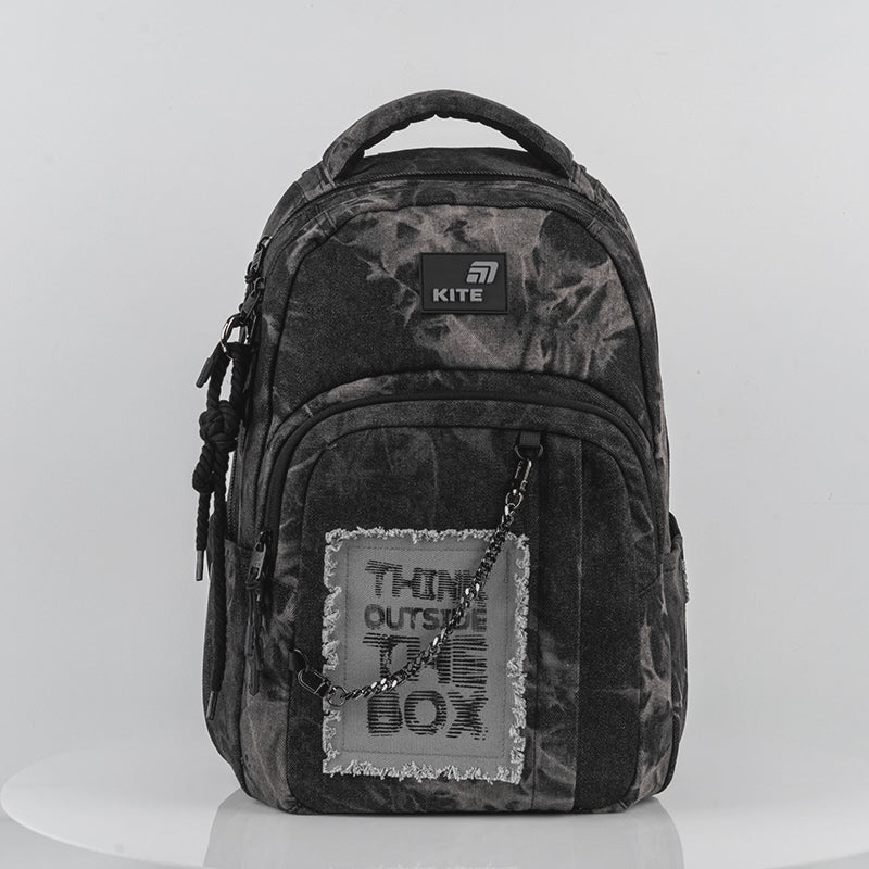 Rucsac Kite Denim Core Black pentru băieți 9-12 ani cu lanț