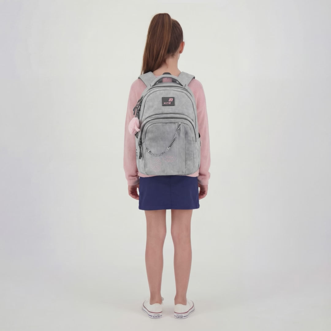 Rucsac elegant pentru școală, Kite Hello Kitty, cu lanț și breloc, 9-12 ani